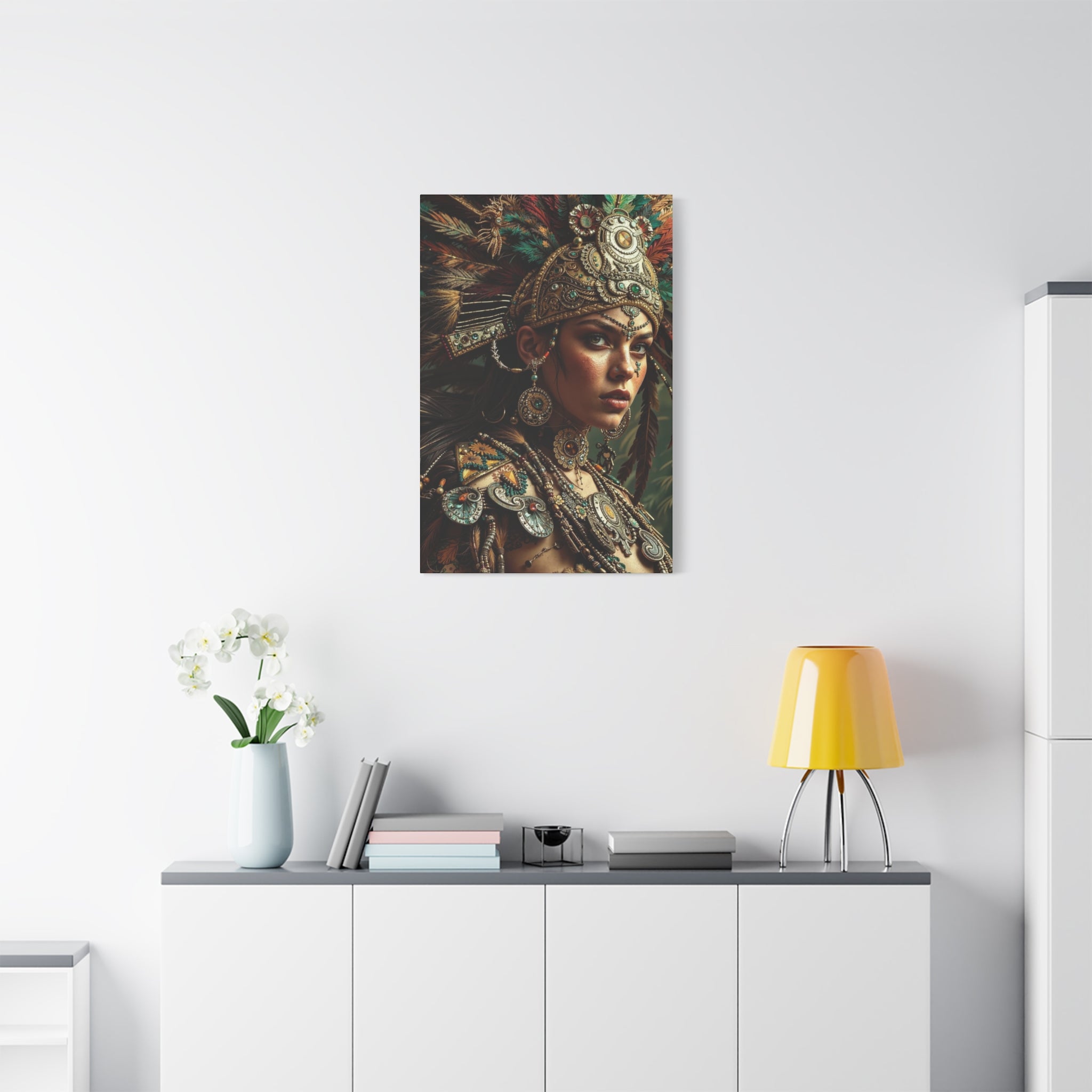 Aztec Warrior Goddess – Bold Aztec Wall Art Canvas