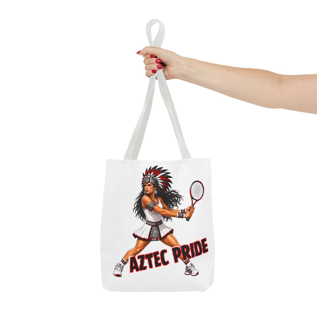 Aztec Tennis Female Warrior Tote Bag | Aztec-Inspired AI Art • Made & Shipped in the USA • 🚚 FREE USA Shipping • FREE Personalization
