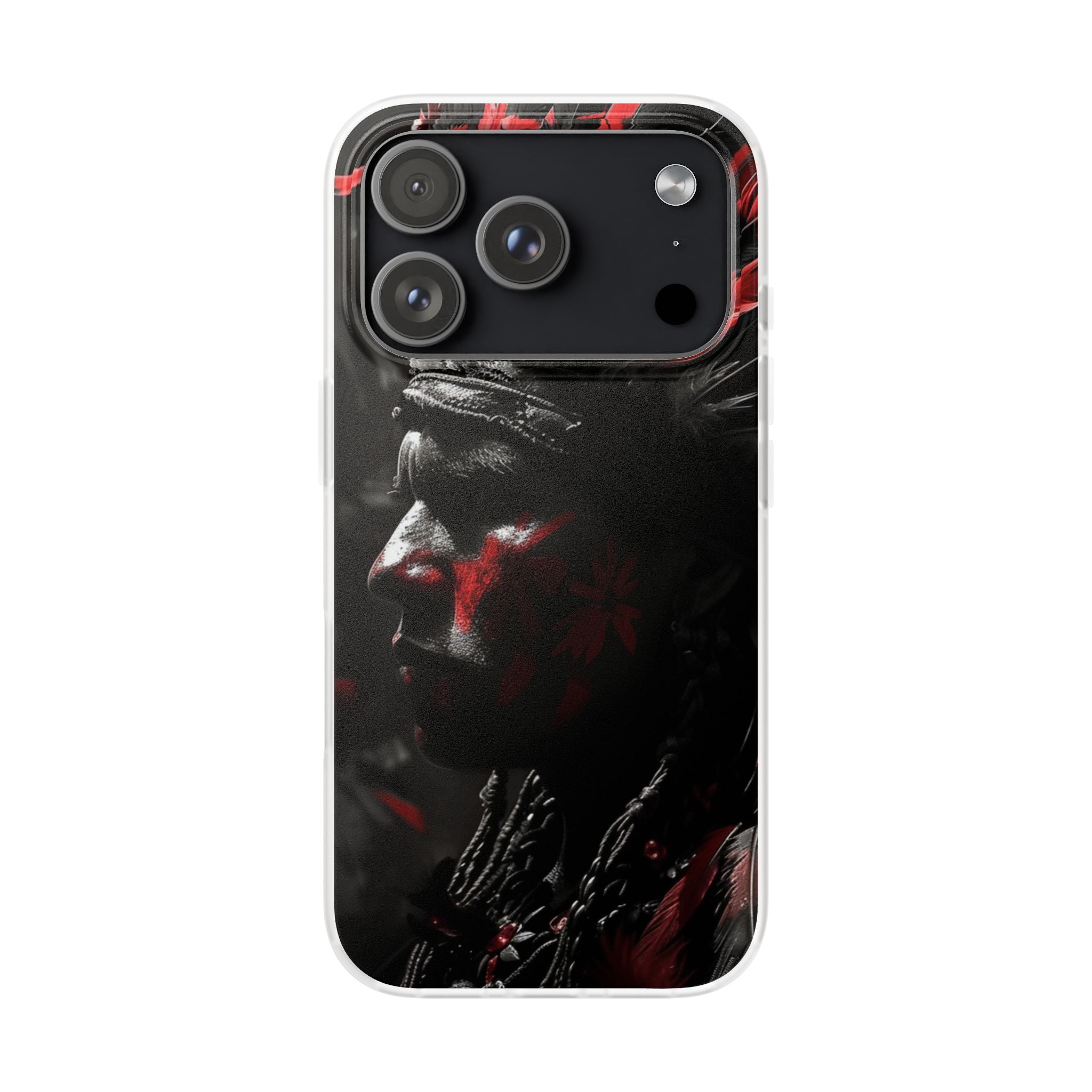 Aztec Jaguar Warrior – Flexi Phone Case (iPhone & Samsung • Clear TPU • Made in USA • Personalized Option)