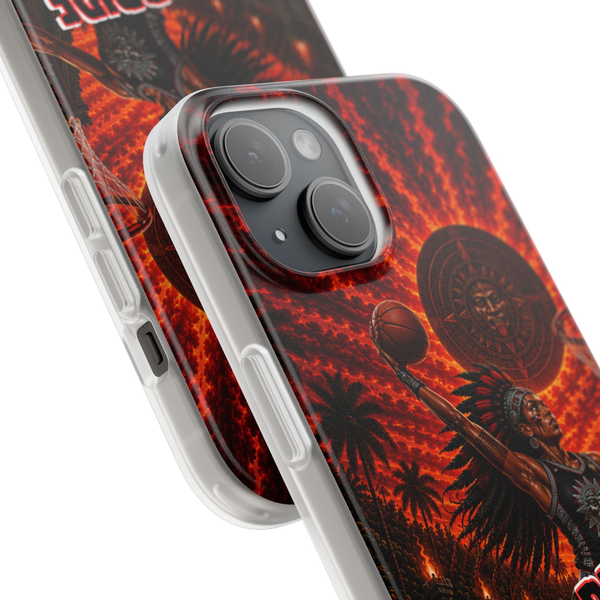 Aztec Basketball Female Warrior – Flexi Phone Case (iPhone & Samsung • Clear TPU • Made & Shipped in the USA • 🚚 FREE USA Shipping • Personalized Option)
