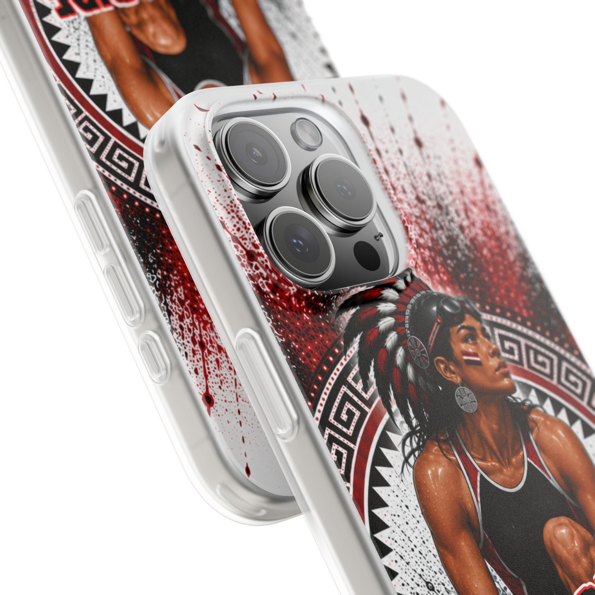 Aztec Swim & Dive Warrior – Flexi Phone Case (iPhone & Samsung • Clear TPU • Made & Shipped in the USA • 🚚 FREE USA Shipping • Personalized Option)