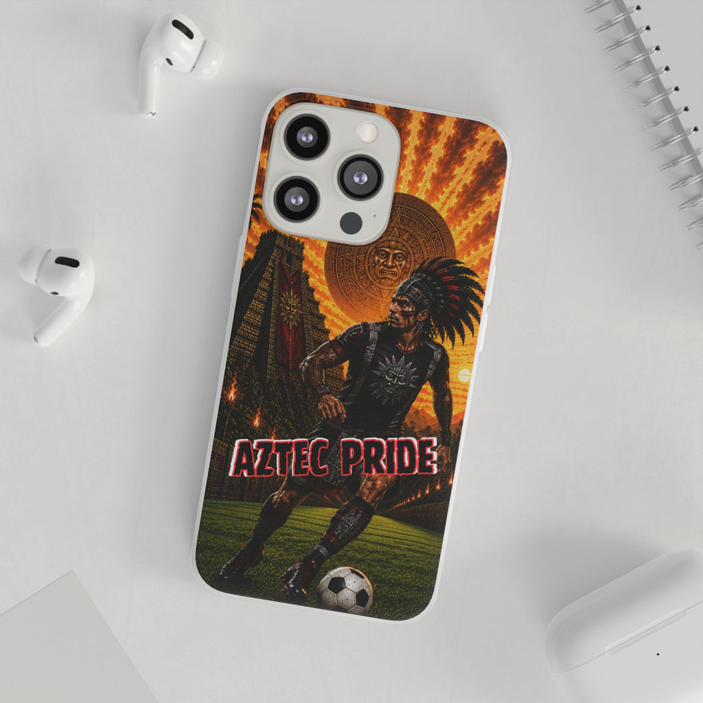 Aztec Soccer Male Warrior – Flexi Phone Case (iPhone & Samsung • Clear TPU • Made & Shipped in the USA • 🚚 FREE USA Shipping • Personalized Option)