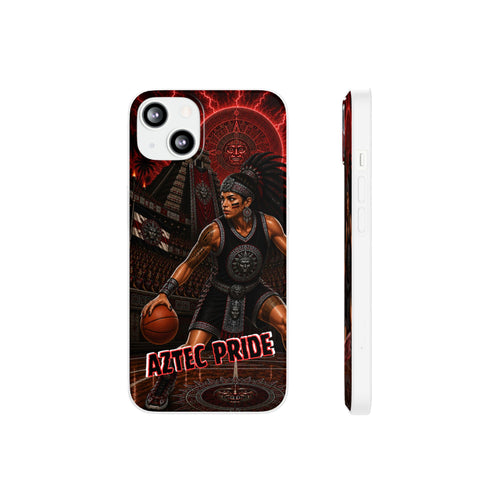 Aztec Basketball Female Warrior – Flexi Phone Case (iPhone & Samsung • Clear TPU • Made & Shipped in the USA • 🚚 FREE USA Shipping • Personalized Option)
