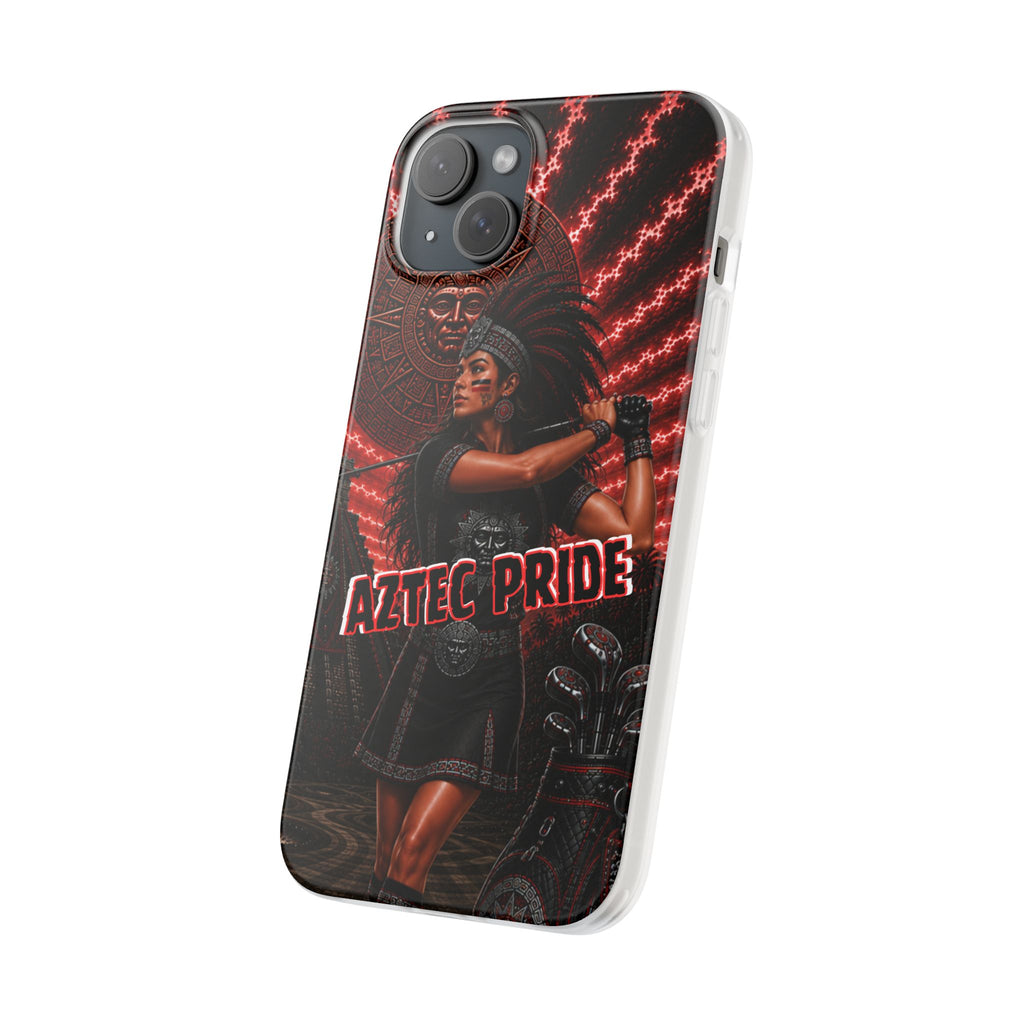 Aztec Golf Female Warrior – Flexi Phone Case (iPhone & Samsung • Clear TPU • Made & Shipped in the USA • 🚚 FREE USA Shipping • Personalized Option)