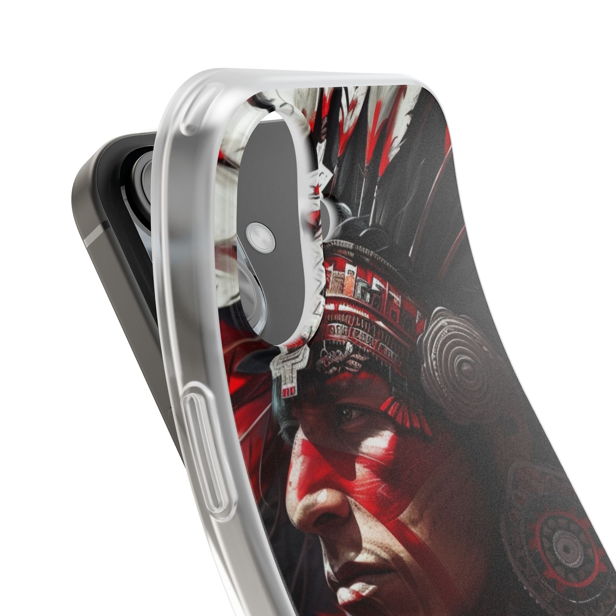 Aztec Loyal Warrior – Flexi Phone Case (iPhone & Samsung • Clear TPU • Made in USA • Personalized Option)