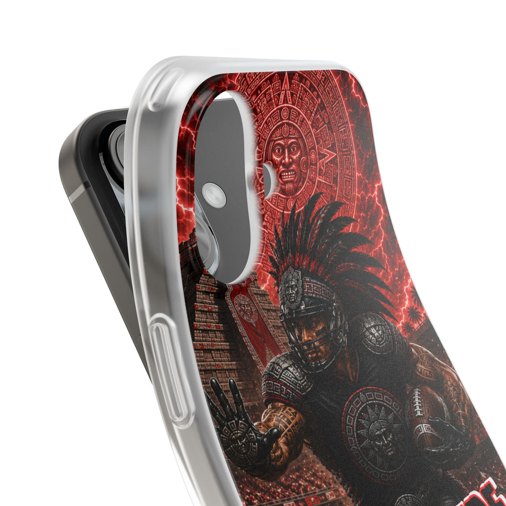 Aztec Football Warrior – Flexi Phone Case (iPhone & Samsung • Clear TPU • Made in USA • Personalized Option)