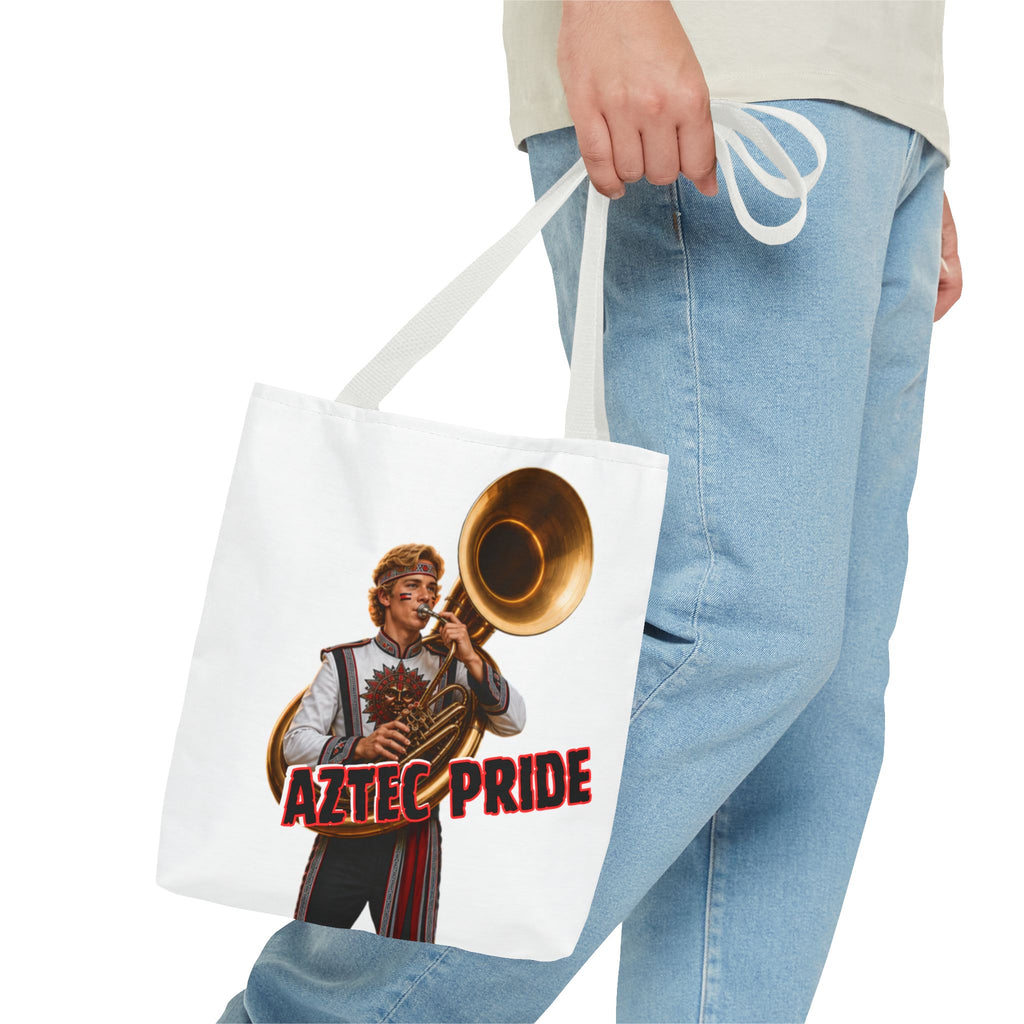 Aztec Band Warrior Tote Bag | Aztec-Inspired AI Art • Made & Shipped in the USA • 🚚 FREE USA Shipping • FREE Personalization