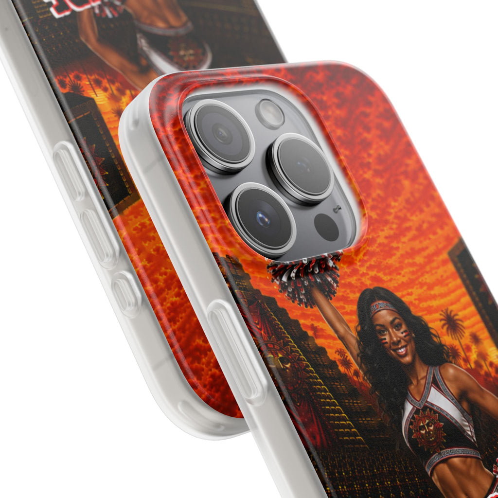 Aztec Cheerleader Warrior – Flexi Phone Case (iPhone & Samsung • Clear TPU • Made & Shipped in the USA • 🚚 FREE USA Shipping • Personalized Option)