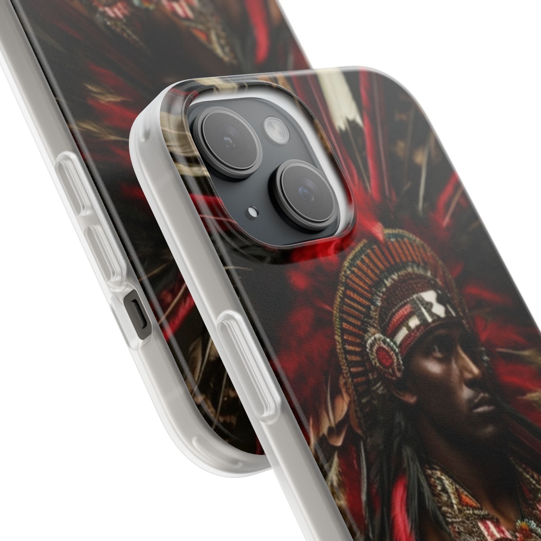 Aztec Panther Warrior – Flexi Phone Case (iPhone & Samsung • Clear TPU • Made in USA • Personalized Option)