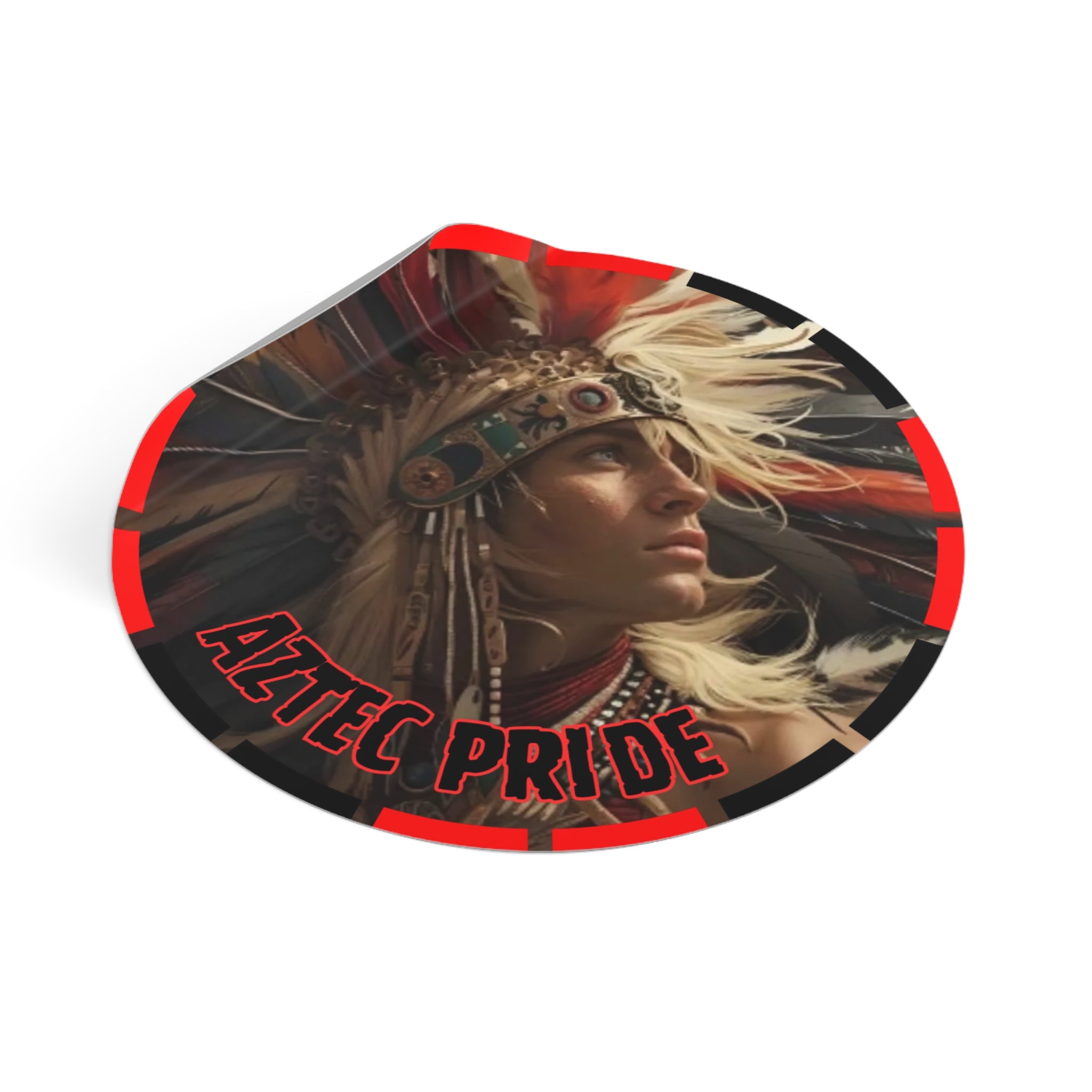 Aztec Sky Prince Round Vinyl Sticker – Waterproof Matte Decal (2”–6”)