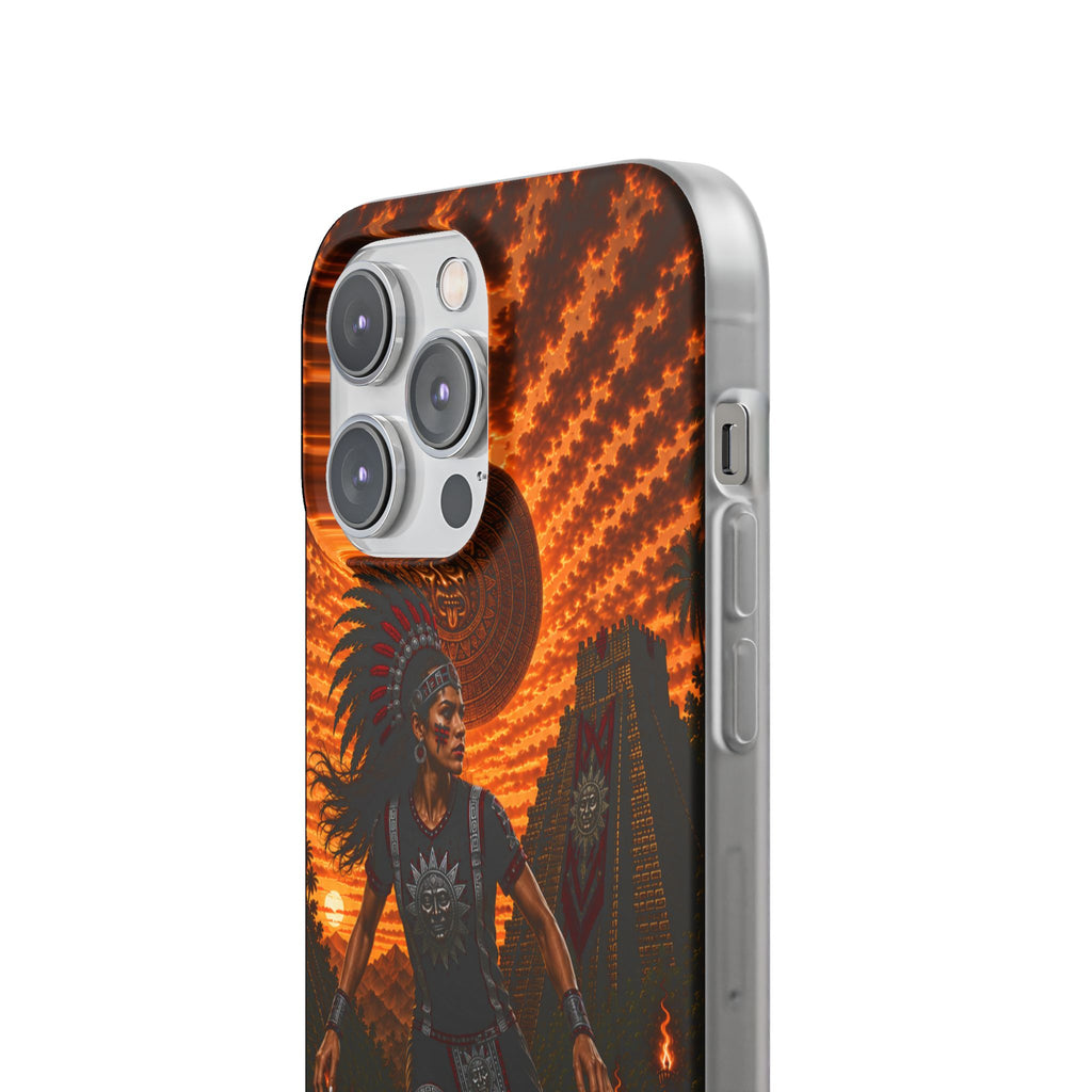 Aztec Soccer Female Warrior – Flexi Phone Case (iPhone & Samsung • Clear TPU • Made & Shipped in the USA • 🚚 FREE USA Shipping • Personalized Option)