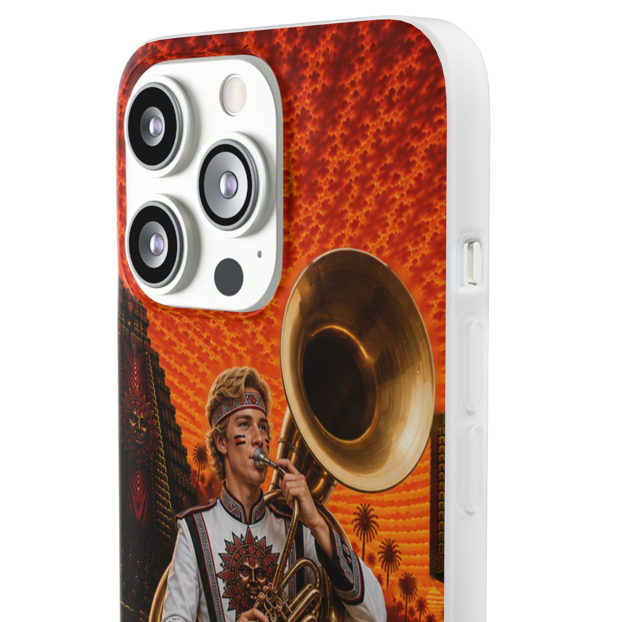 Aztec Band Warrior – Flexi Phone Case (iPhone & Samsung • Clear TPU • Made & Shipped in the USA • 🚚 FREE USA Shipping • Personalized Option)