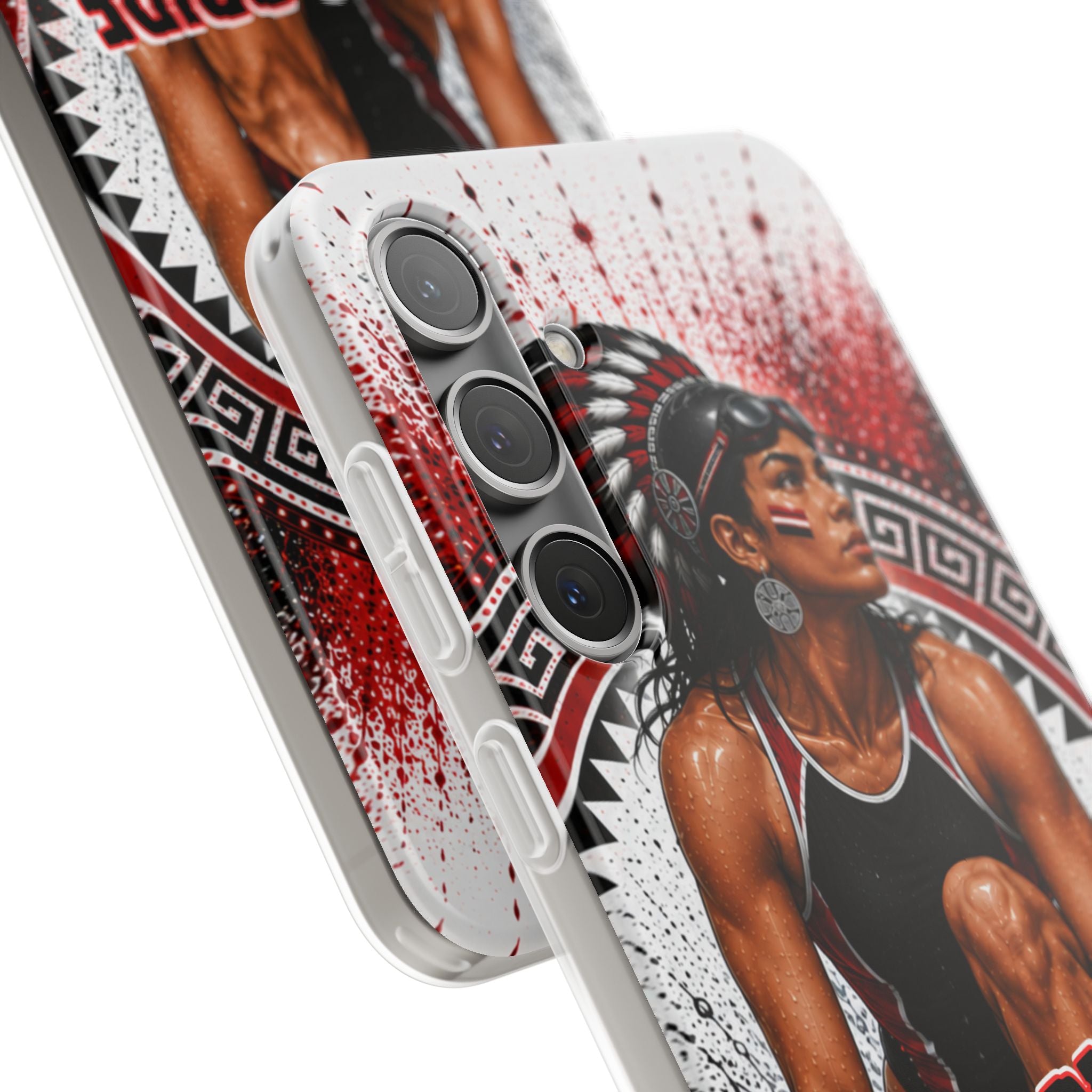 Aztec Swim & Dive Warrior – Flexi Phone Case (iPhone & Samsung • Clear TPU • Made & Shipped in the USA • 🚚 FREE USA Shipping • Personalized Option)