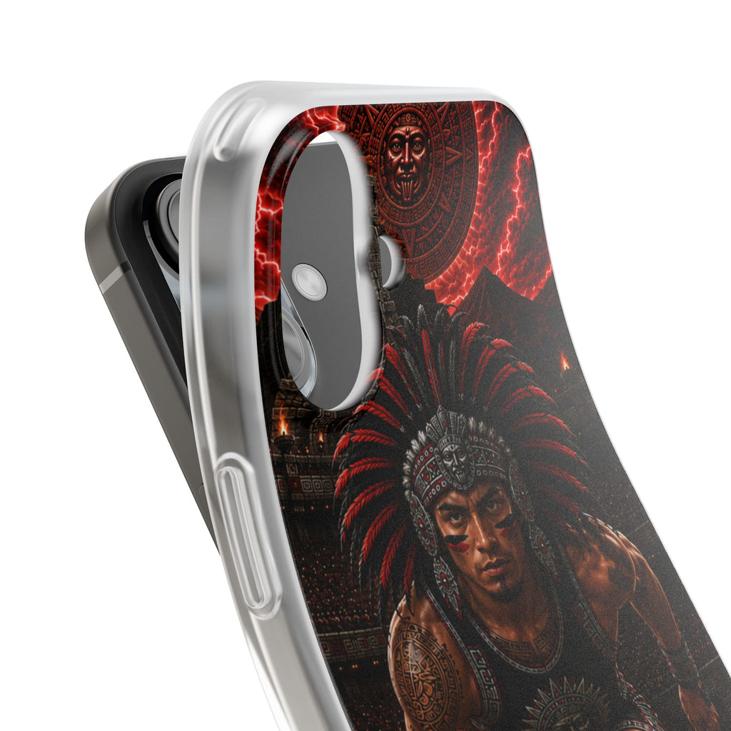 Aztec Track & Field Male Warrior – Flexi Phone Case (iPhone & Samsung • Clear TPU • Made & Shipped in the USA • 🚚 FREE USA Shipping • Personalized Option)