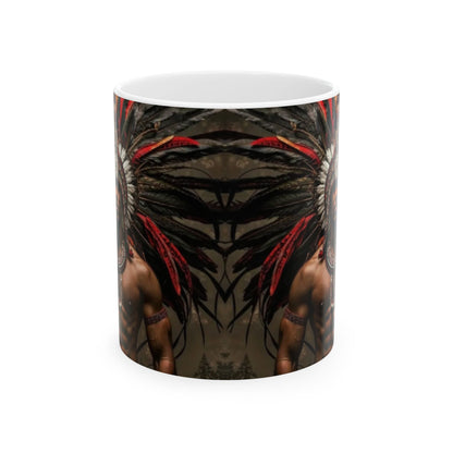Aztec Warrior Eagle – Ceramic Mug (11oz, 15oz • Dishwasher & Microwave Safe • Made in USA • Personalized Option)
