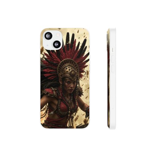 Aztec Bloodwar Queen – Flexi Phone Case (iPhone & Samsung • Clear TPU • Made in USA • Personalized Option)