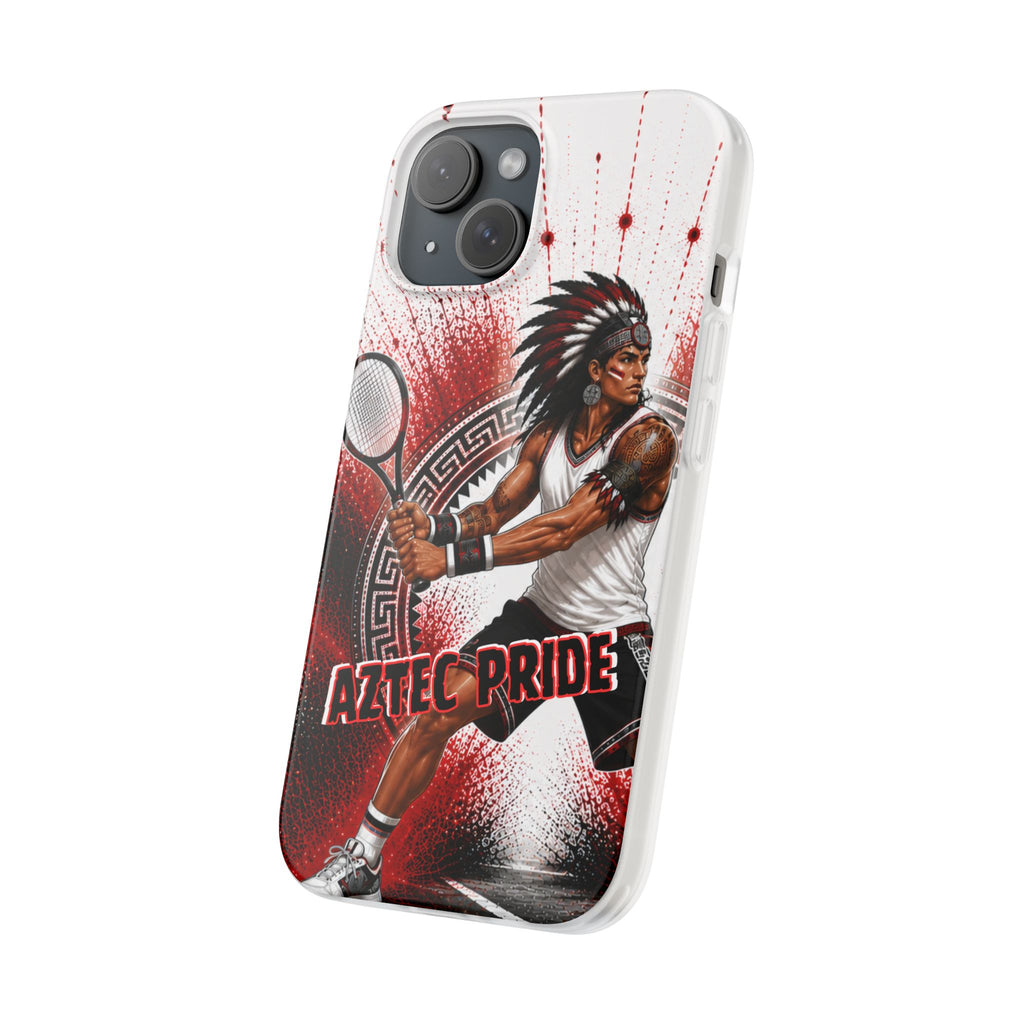 Aztec Tennis Male Warrior – Flexi Phone Case (iPhone & Samsung • Clear TPU • Made & Shipped in the USA • 🚚 FREE USA Shipping • Personalized Option)