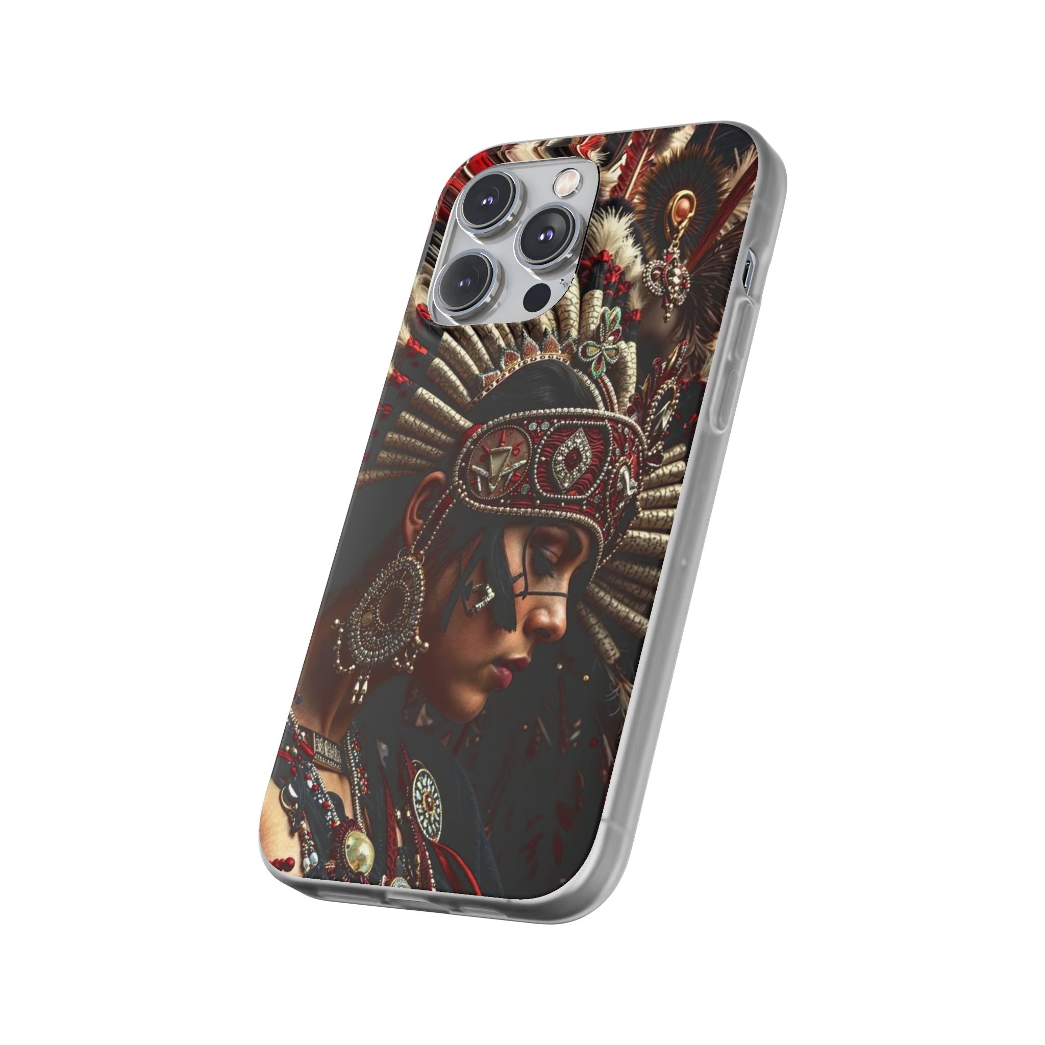 Aztec Goddess Spirit – Flexi Phone Case (iPhone & Samsung • Clear TPU • Made in USA • Personalized Option)