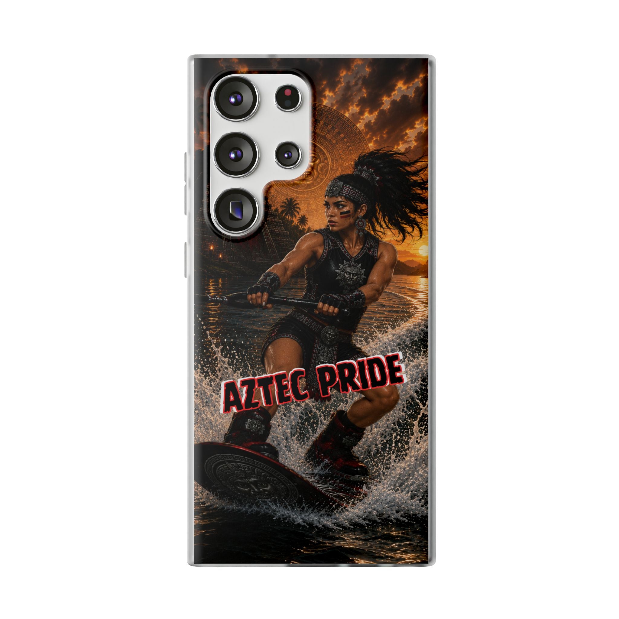 Aztec Wakeboard Female Warrior – Flexi Phone Case (iPhone & Samsung • Clear TPU • Made & Shipped in the USA • 🚚 FREE USA Shipping • Personalized Option)