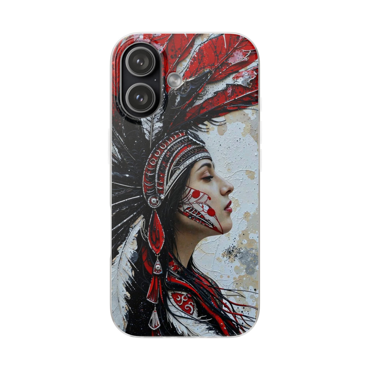 Aztec Silent Goddess – Flexi Phone Case (iPhone & Samsung • Clear TPU • Made in USA • Personalized Option)