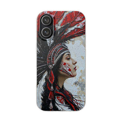 Aztec Silent Goddess – Flexi Phone Case (iPhone & Samsung • Clear TPU • Made in USA • Personalized Option)