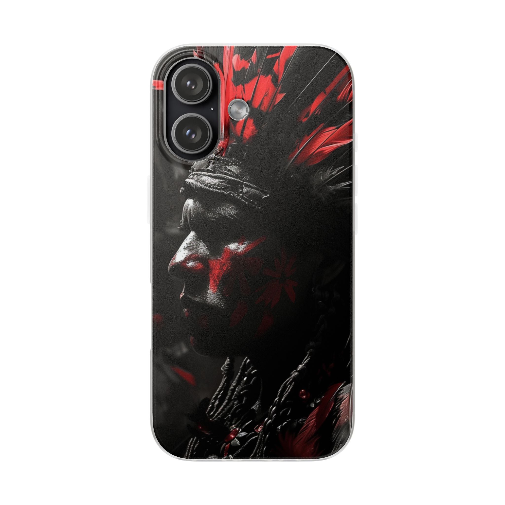 Aztec Jaguar Warrior – Flexi Phone Case (iPhone & Samsung • Clear TPU • Made in USA • Personalized Option)
