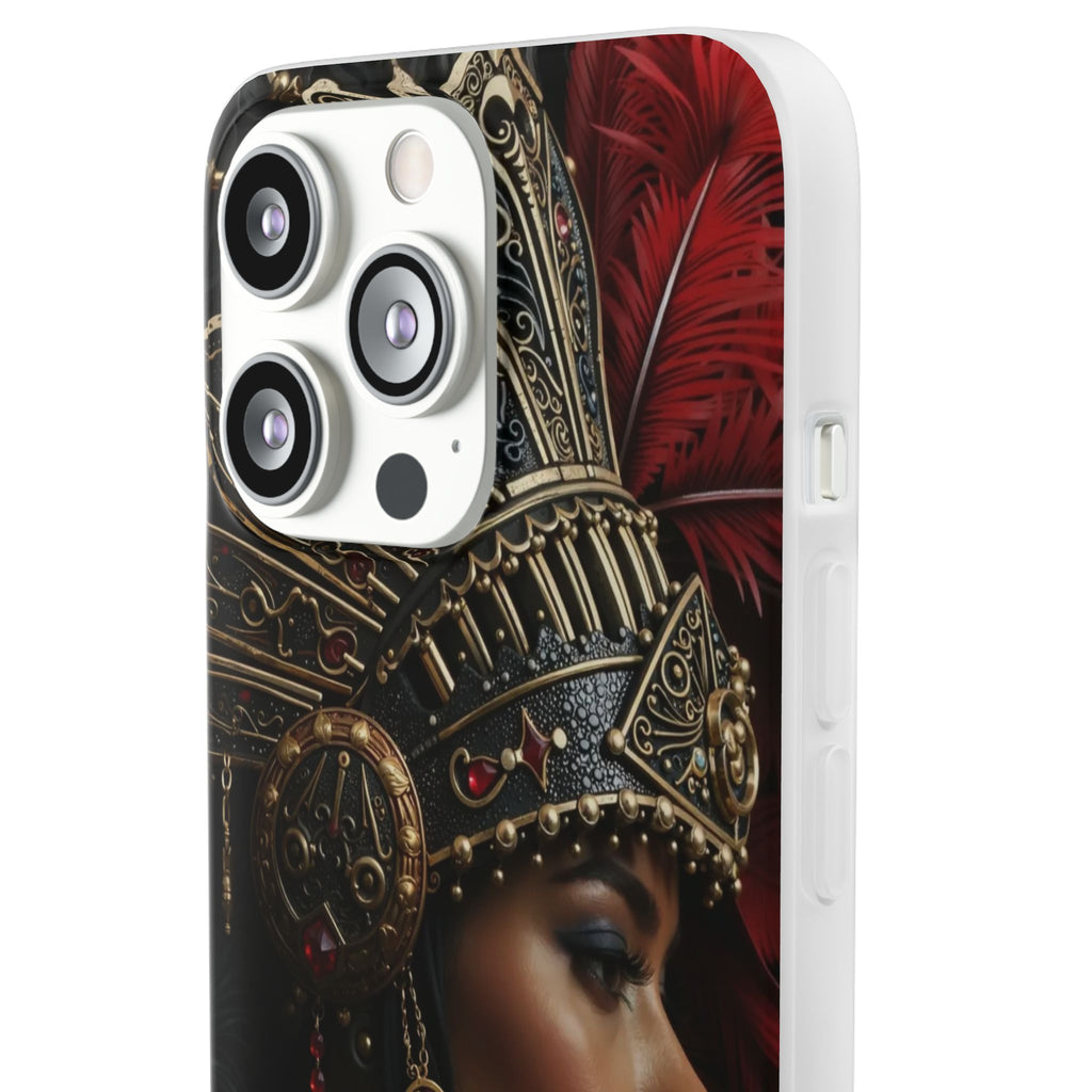 Aztec Lioness Queen – Flexi Phone Case (iPhone & Samsung • Clear TPU • Made in USA • Personalized Option)