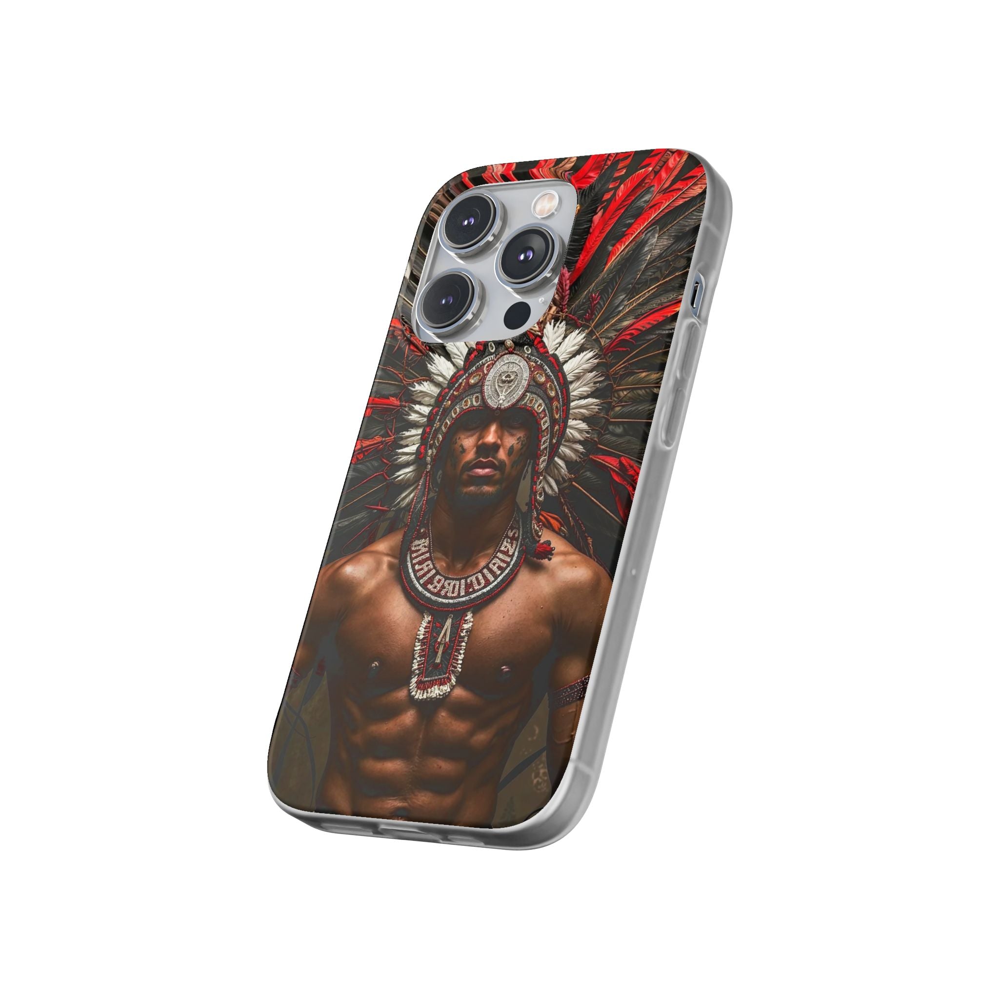 Aztec Warrior Eagle – Flexi Phone Case (iPhone & Samsung • Clear TPU • Made in USA • Personalized Option)