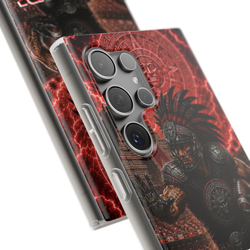 Aztec Football Warrior – Flexi Phone Case (iPhone & Samsung • Clear TPU • Made in USA • Personalized Option)