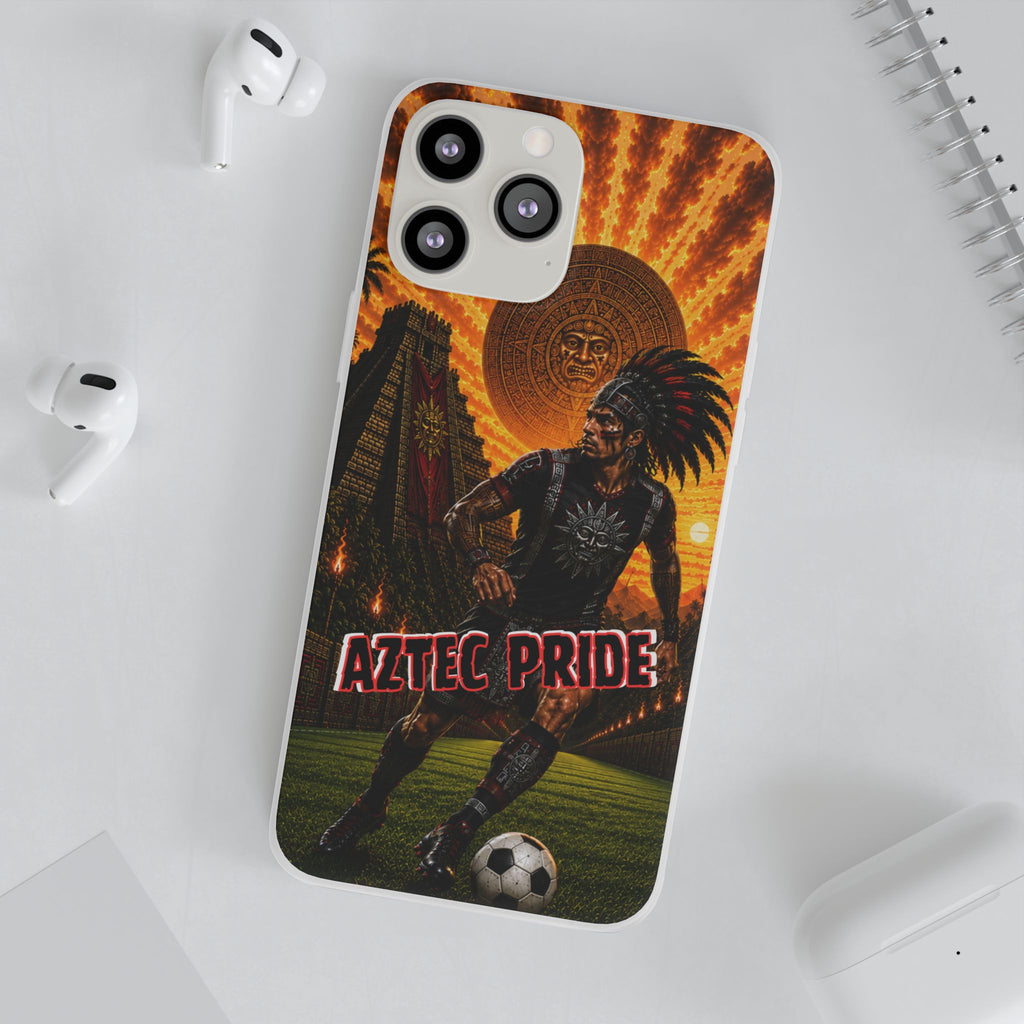 Aztec Soccer Male Warrior – Flexi Phone Case (iPhone & Samsung • Clear TPU • Made & Shipped in the USA • 🚚 FREE USA Shipping • Personalized Option)