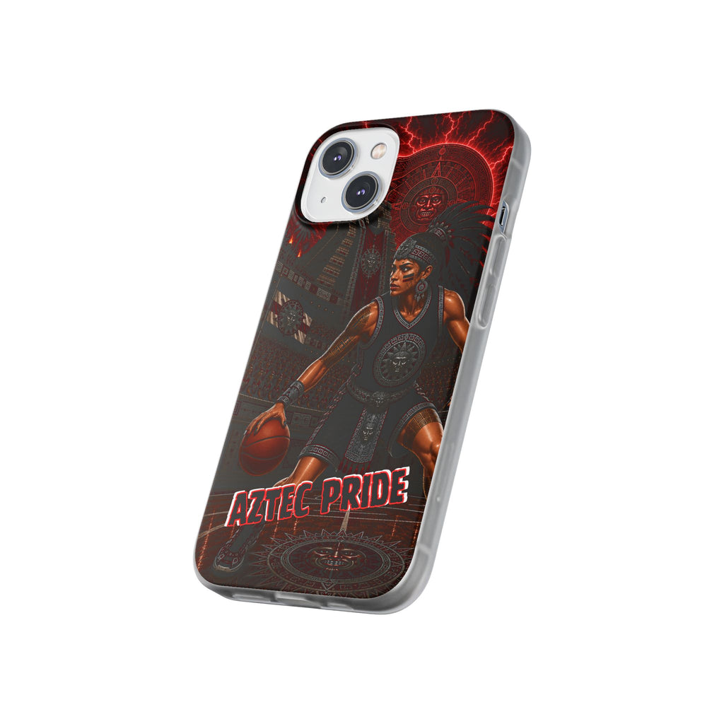 Aztec Basketball Female Warrior – Flexi Phone Case (iPhone & Samsung • Clear TPU • Made & Shipped in the USA • 🚚 FREE USA Shipping • Personalized Option)