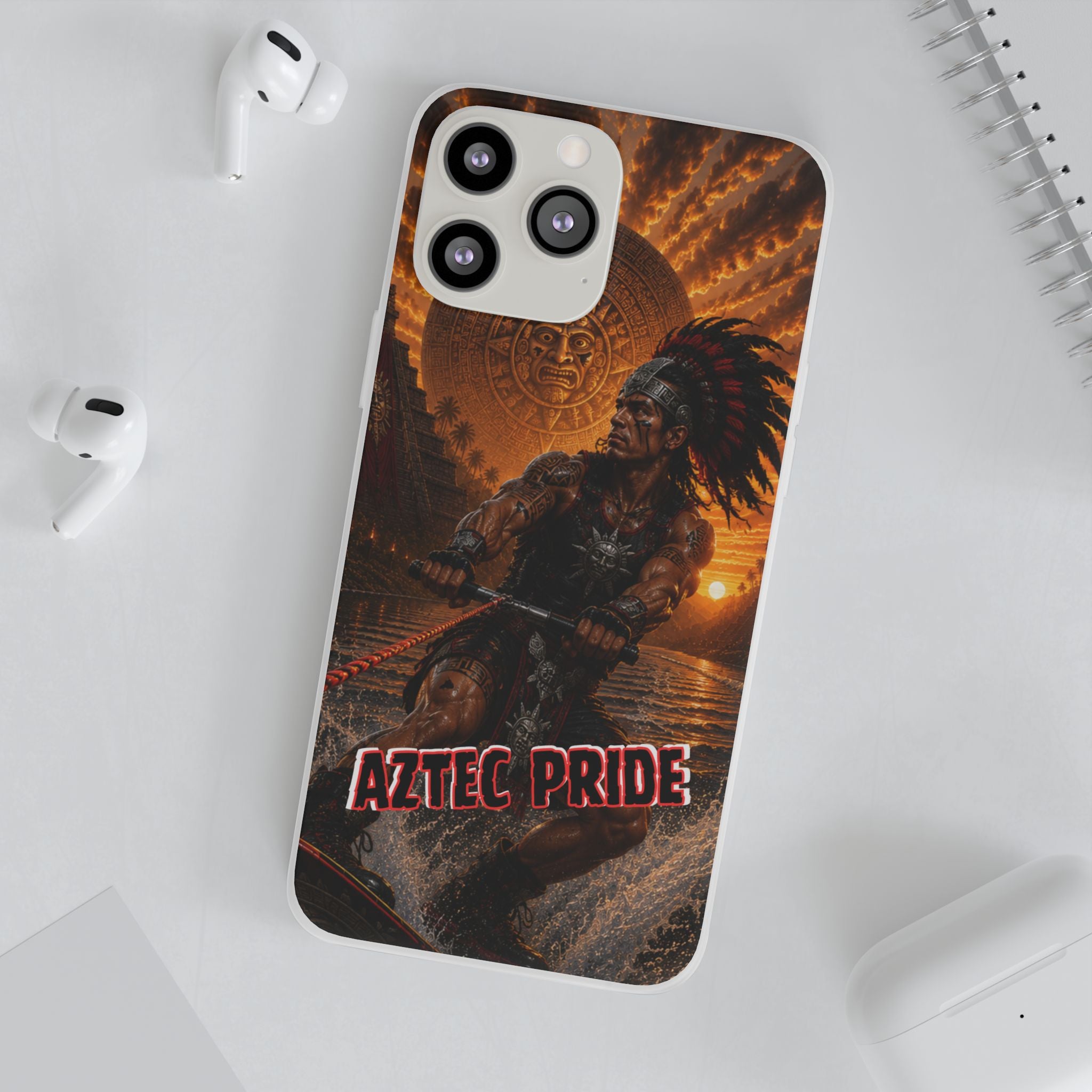 Aztec Wakeboard Male Warrior – Flexi Phone Case (iPhone & Samsung • Clear TPU • Made & Shipped in the USA • 🚚 FREE USA Shipping • Personalized Option)