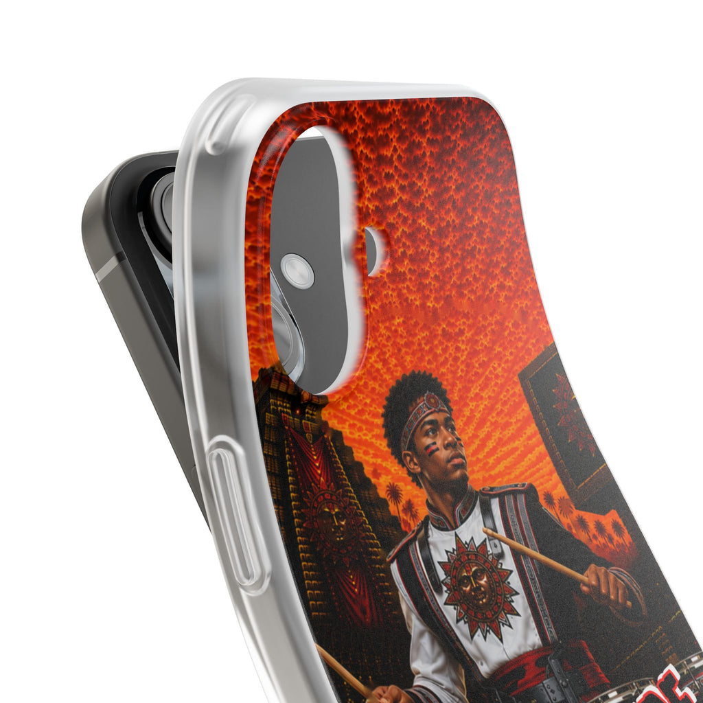 Aztec Band Warrior – Flexi Phone Case (iPhone & Samsung • Clear TPU • Made & Shipped in the USA • 🚚 FREE USA Shipping • Personalized Option)