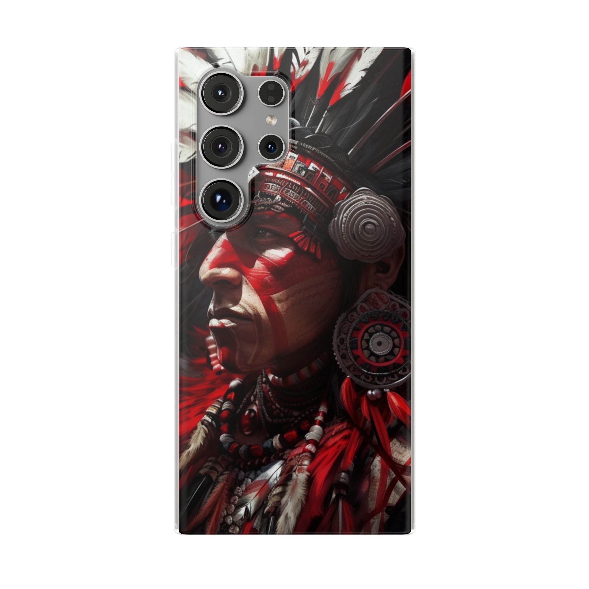 Aztec Loyal Warrior – Flexi Phone Case (iPhone & Samsung • Clear TPU • Made in USA • Personalized Option)