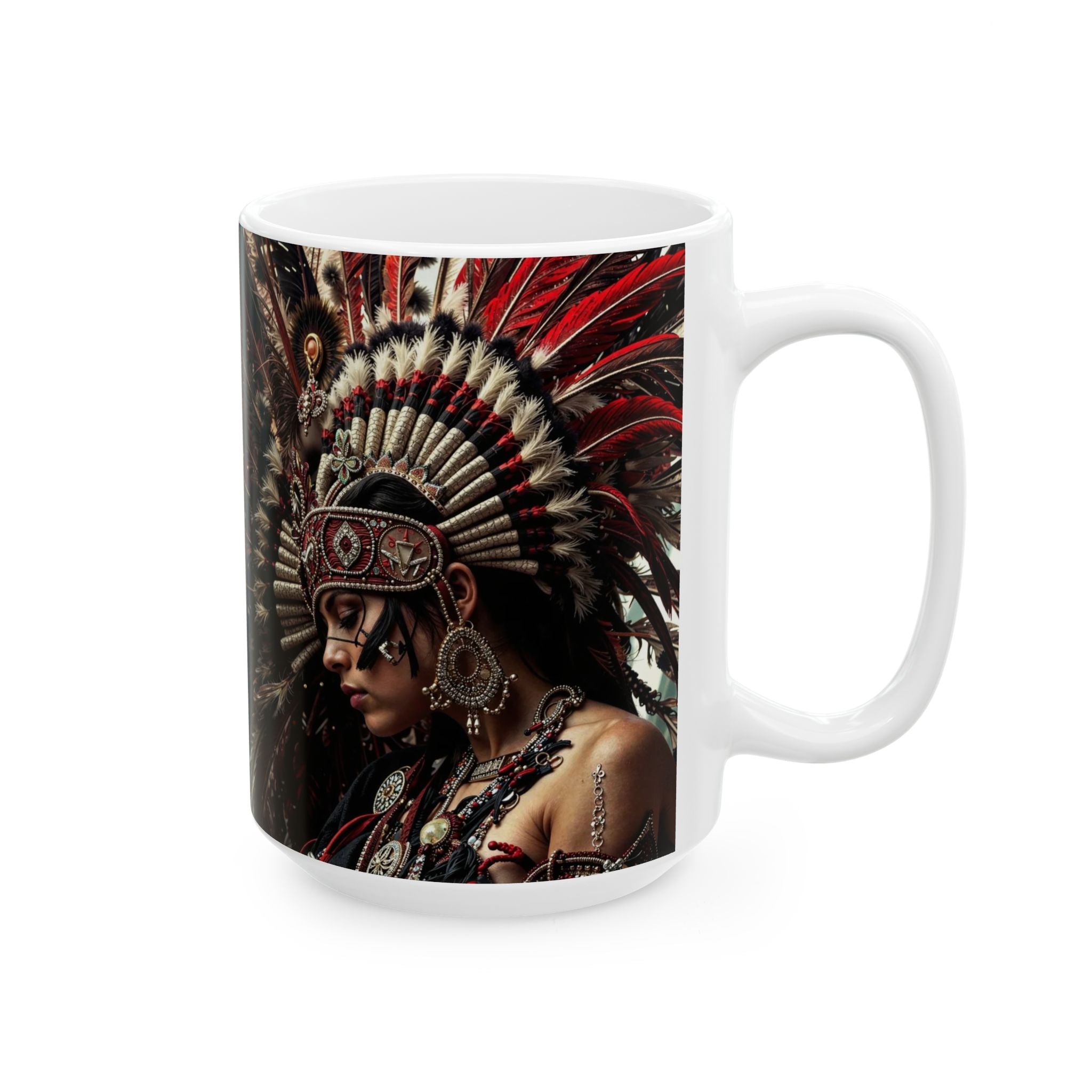 Aztec Goddess Spirit – Ceramic Mug (11oz, 15oz • Dishwasher & Microwave Safe • Made in USA • Personalized Option)