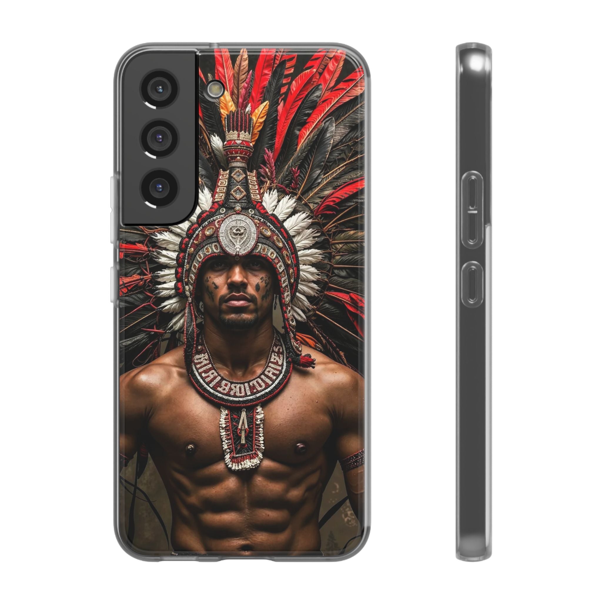 Aztec Warrior Eagle – Flexi Phone Case (iPhone & Samsung • Clear TPU • Made in USA • Personalized Option)
