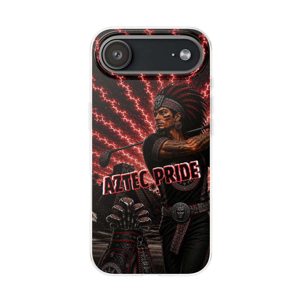Aztec Golf Male Warrior – Flexi Phone Case (iPhone & Samsung • Clear TPU • Made & Shipped in the USA • 🚚 FREE USA Shipping • Personalized Option)