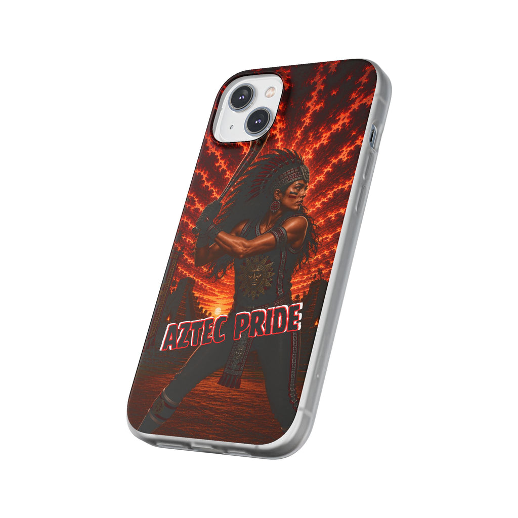 Aztec Softball Warrior – Flexi Phone Case (iPhone & Samsung • Clear TPU • Made & Shipped in the USA • 🚚 FREE USA Shipping • Personalized Option)