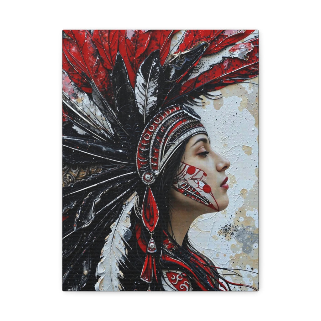 Aztec Silent Goddess – Bold Aztec Wall Art Canvas