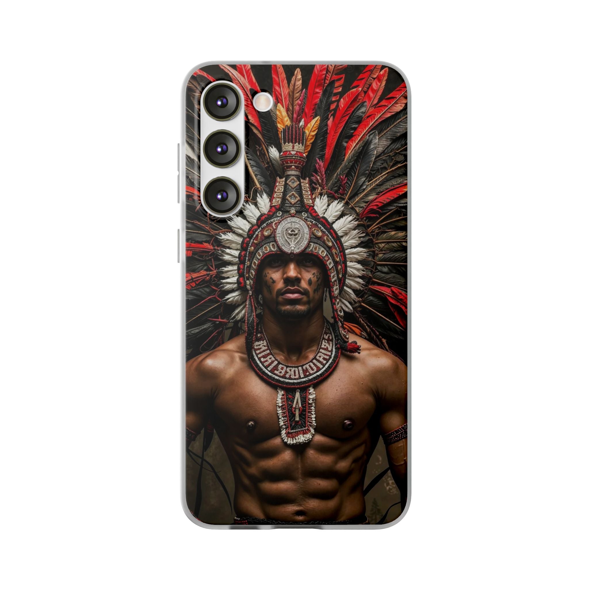 Aztec Warrior Eagle – Flexi Phone Case (iPhone & Samsung • Clear TPU • Made in USA • Personalized Option)