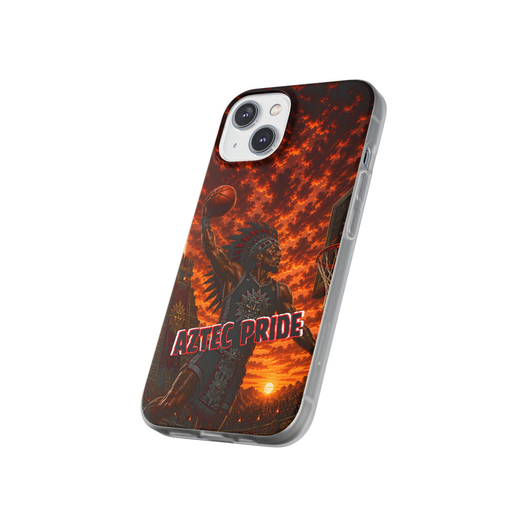 Aztec Basketball Male Warrior – Flexi Phone Case (iPhone & Samsung • Clear TPU • Made & Shipped in the USA • 🚚 FREE USA Shipping • Personalized Option)
