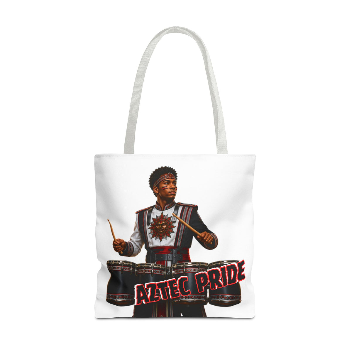 Aztec Band Warrior Tote Bag | Aztec-Inspired AI Art • Made & Shipped in the USA • 🚚 FREE USA Shipping • FREE Personalization