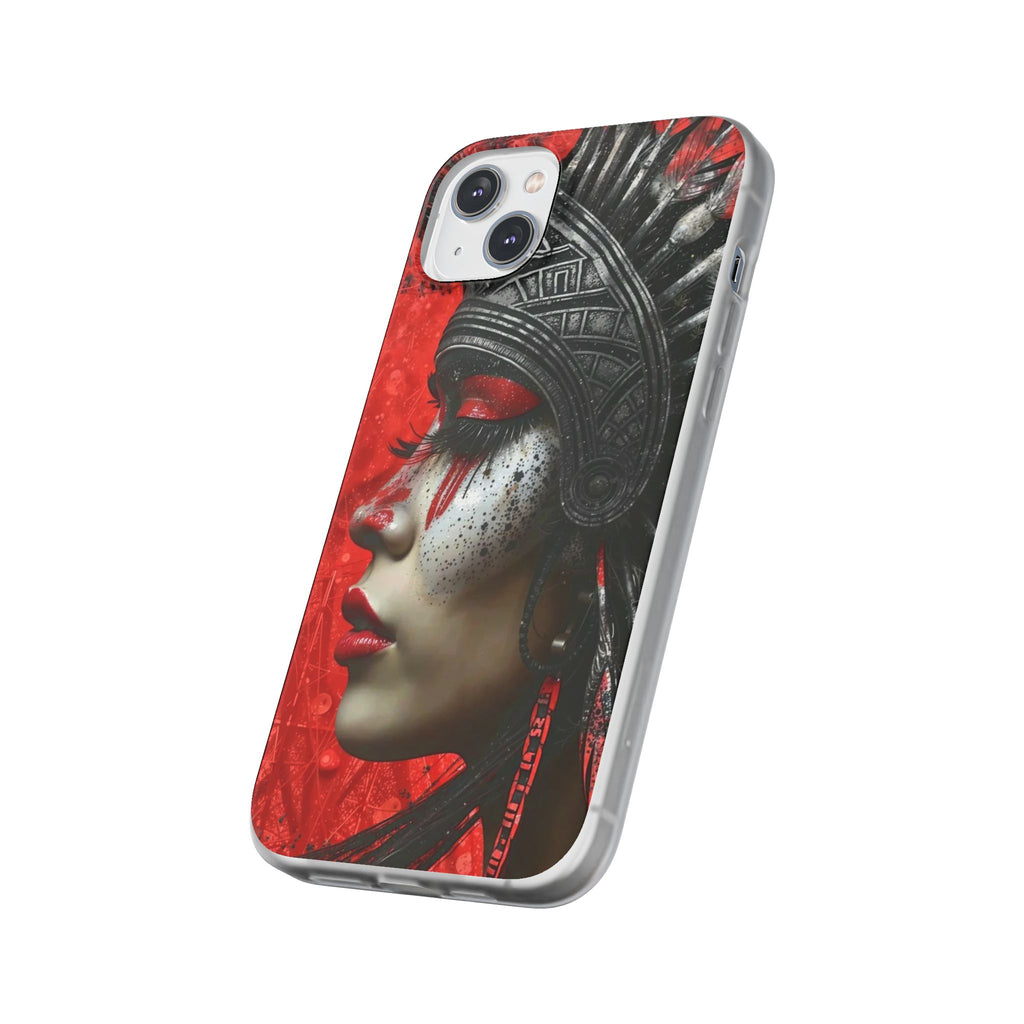 Aztec Fearless Goddess – Flexi Phone Case (iPhone & Samsung • Clear TPU • Made in USA • Personalized Option)