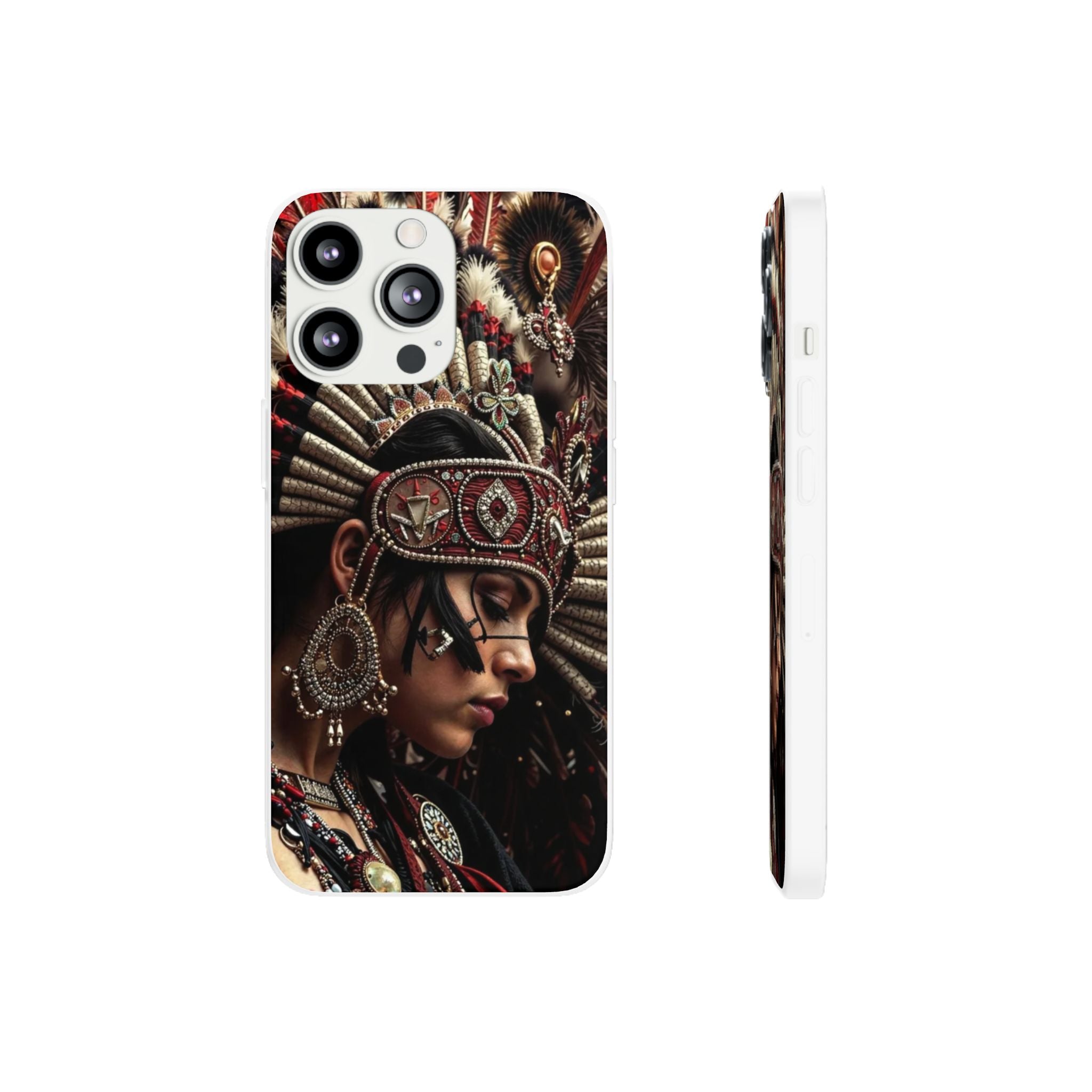 Aztec Goddess Spirit – Flexi Phone Case (iPhone & Samsung • Clear TPU • Made in USA • Personalized Option)
