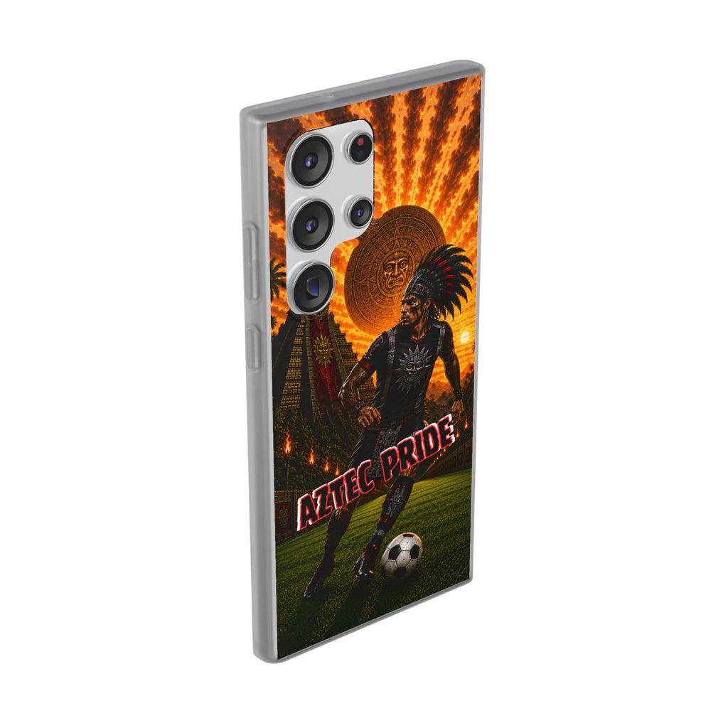 Aztec Soccer Male Warrior – Flexi Phone Case (iPhone & Samsung • Clear TPU • Made & Shipped in the USA • 🚚 FREE USA Shipping • Personalized Option)