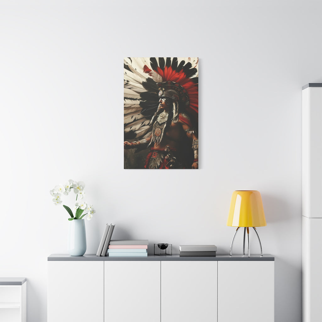 Aztec Fierce Warrior – Bold Aztec Wall Art Canvas