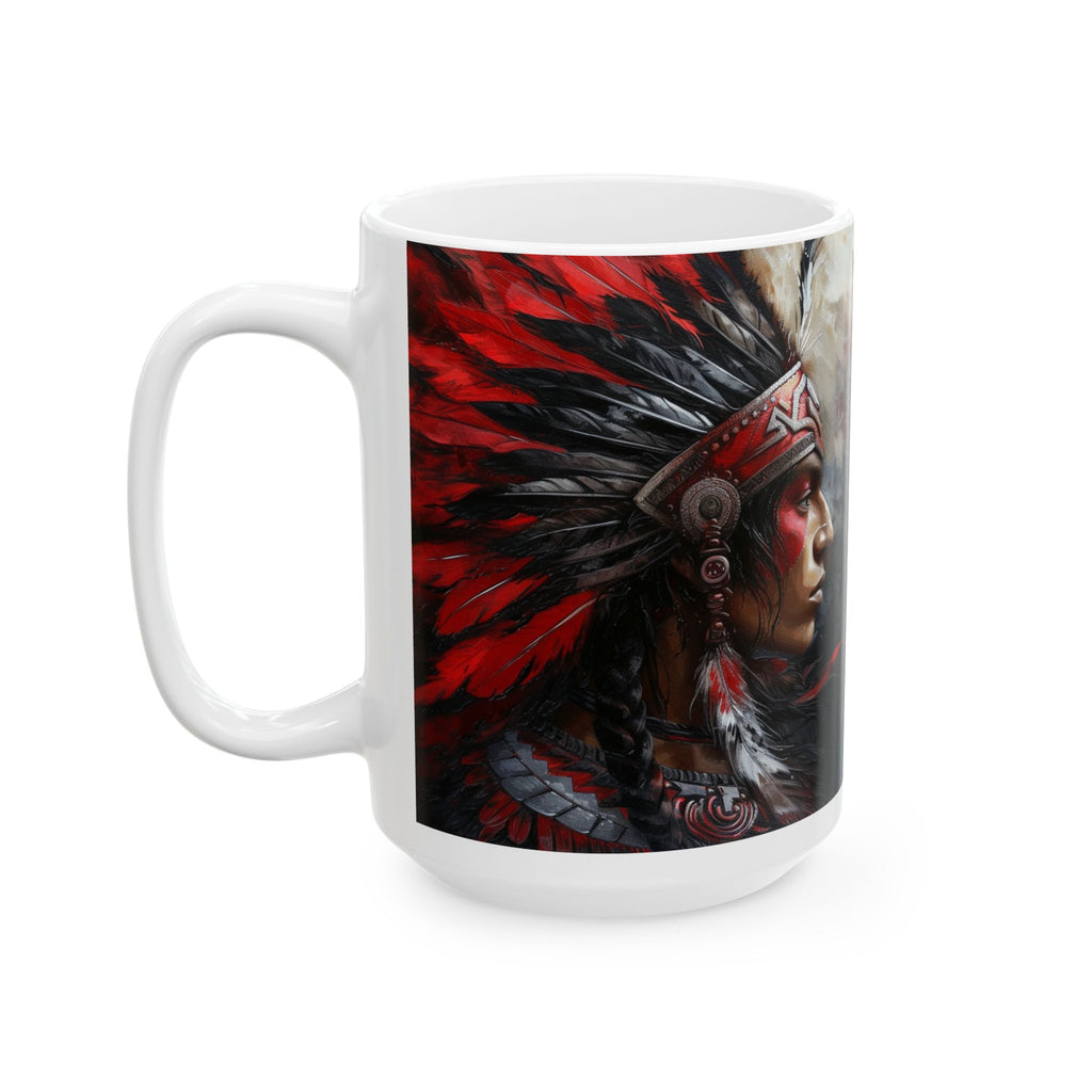 Aztec Silent Warrior – Ceramic Mug (11oz, 15oz • Dishwasher & Microwave Safe • Made in USA • Personalized Option)