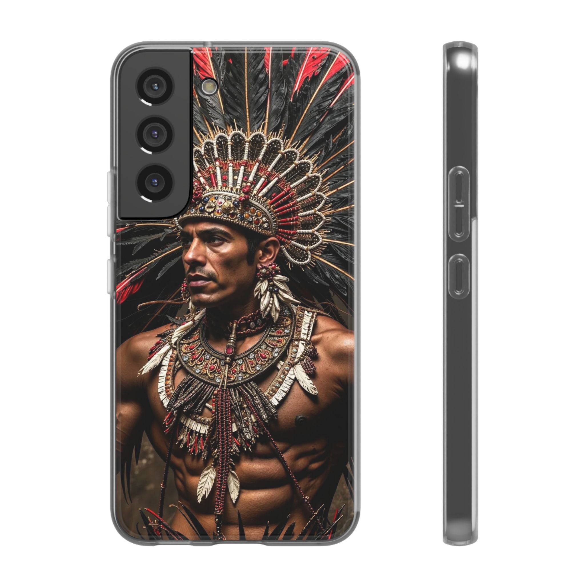 Aztec Sun Guardian – Flexi Phone Case (iPhone & Samsung • Clear TPU • Made in USA • Personalized Option)