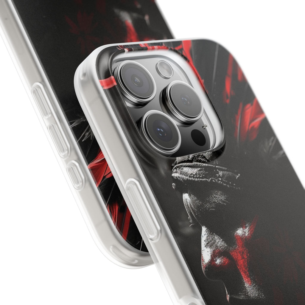 Aztec Jaguar Warrior – Flexi Phone Case (iPhone & Samsung • Clear TPU • Made in USA • Personalized Option)