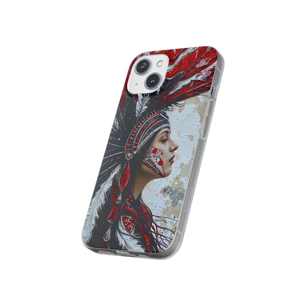 Aztec Silent Goddess – Flexi Phone Case (iPhone & Samsung • Clear TPU • Made in USA • Personalized Option)